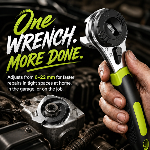 Adjustable ratchet wrench set, suitable for 6-22mm screws