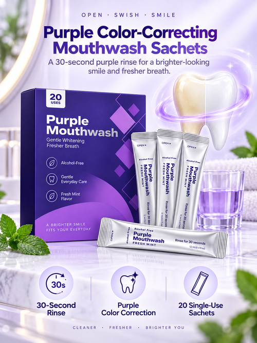 💜 Purple Color-Correcting Mouthwash – A Brighter-Looking Smile in 30 Seconds✨