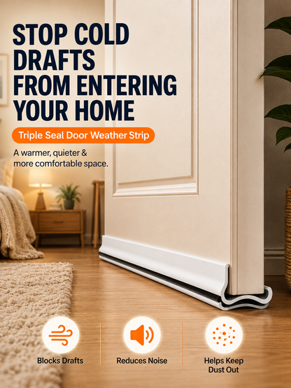❄️ Stop Cold Drafts From Entering Your Home – Triple Seal Door Weather Strip