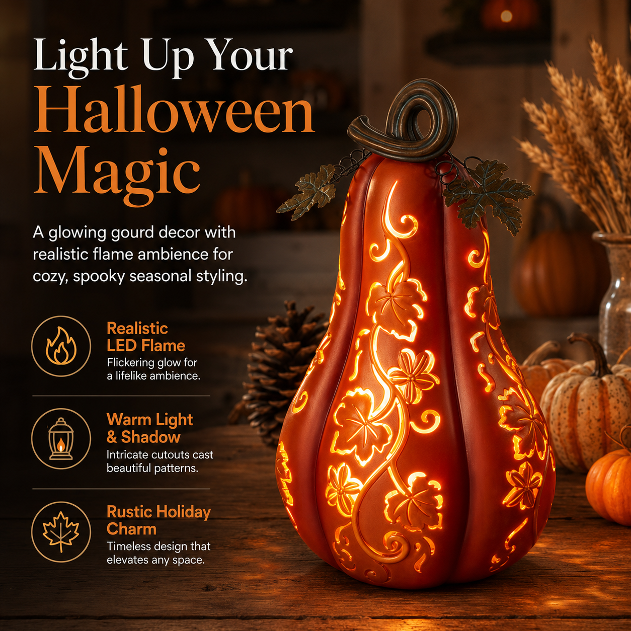 🎃Light-Up Halloween Gourd Decoration