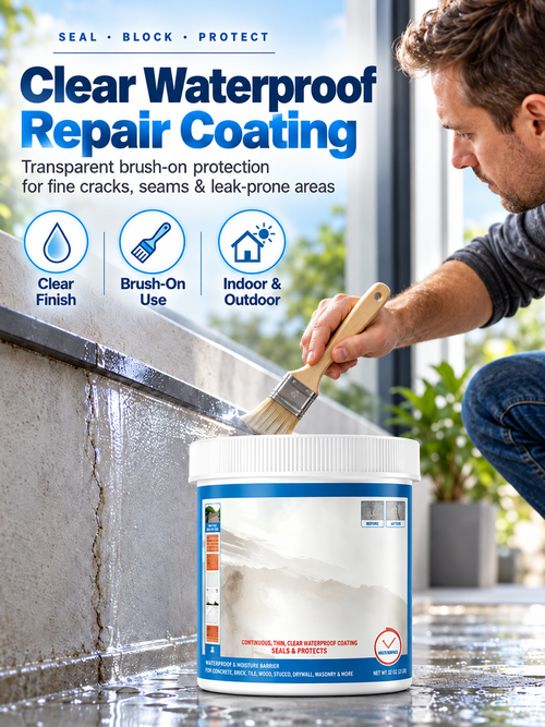💧 Clear Waterproof Repair Sealant – Invisible Brush-On Leak Protection for Roofs, Tiles & Walls 🏠✨