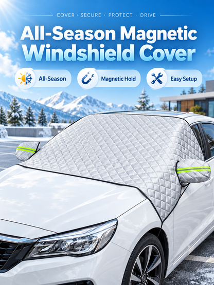 🚗 Magnetic Windshield Cover – All-Season Sun, Snow & Frost Protector for Cars, SUVs & Trucks