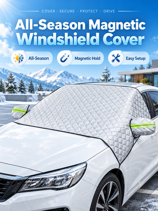 🚗 Magnetic Windshield Cover – All-Season Sun, Snow & Frost Protector for Cars, SUVs & Trucks