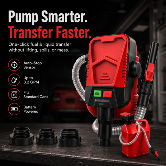 ⛽Automatic Transfer Pump Powered - Auto-Stop Sensor, 3.2 GPM Efficient Transmission
