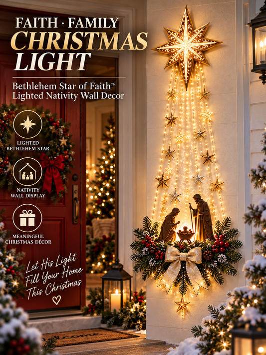 ✨ Bethlehem Star Nativity Wall Light – Glowing Christmas Holy Scene Décor