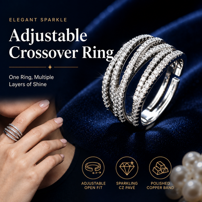 🎁Adjustable Multi-Band Crossover Ring
