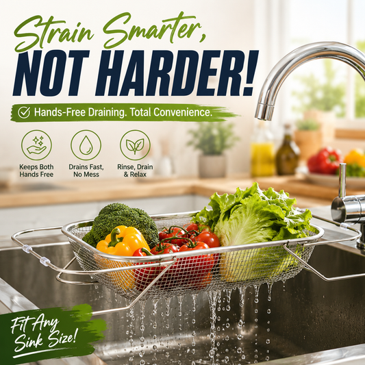🍝 Expandable Over-the-Sink Fine Mesh Colande