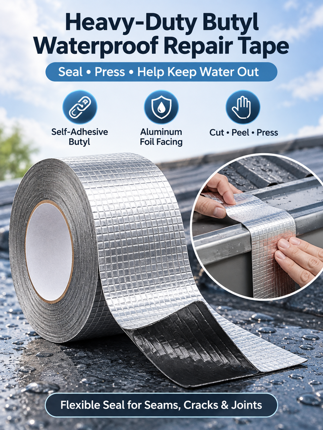 🛠️ Heavy-Duty Butyl Waterproof Repair Tape