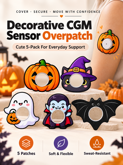 💙 FreeStyle Libre 1 CGM Sensor Adhesive Overpatch – Decorative 5-Pack Support Patches