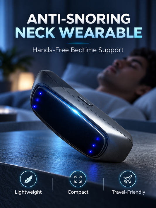 😴 Smart Anti-Snoring Pulse Throat Massager – Rechargeable Sleep Support Device