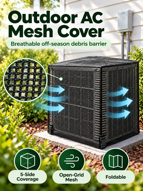 ❄️ Heavy-Duty Mesh AC Cover – All-Season Outdoor Protection