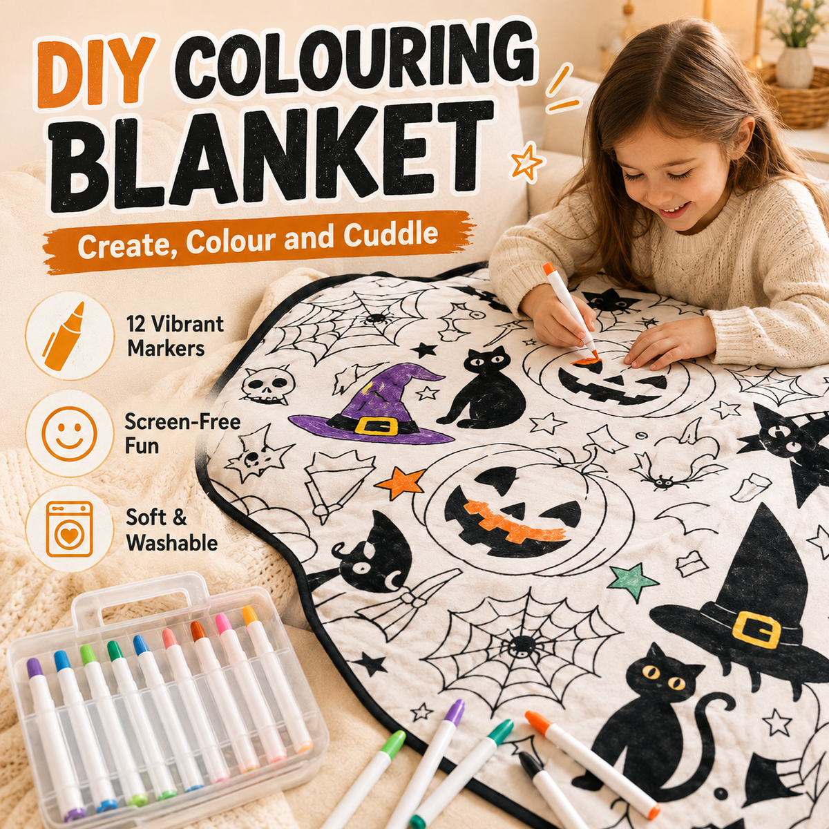 🎨✨DIY Coloring Blanket With Markers