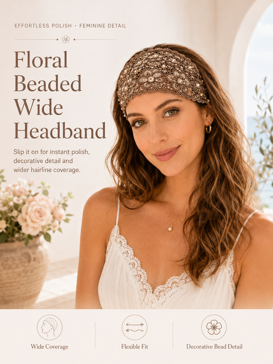 💫Plum Blossom Hollow Beaded Wide Headband