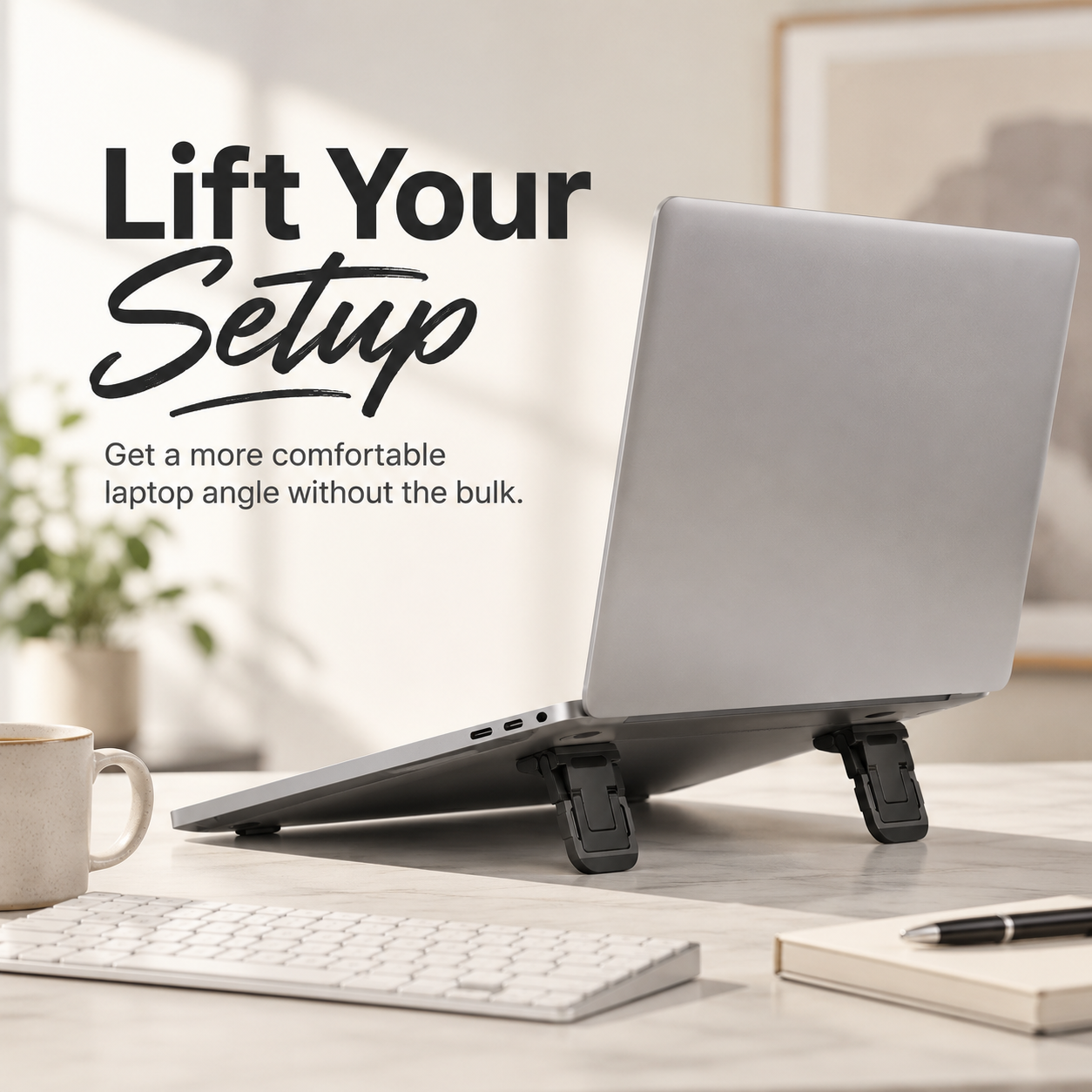 2 Pcs Zinc Alloy Foldable Laptop Stand