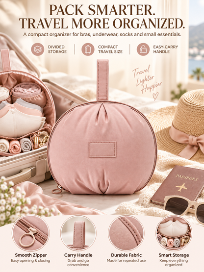 Travel Underwear Organizer Bag – Multi-Compartment Bra & Lingerie Packing Case