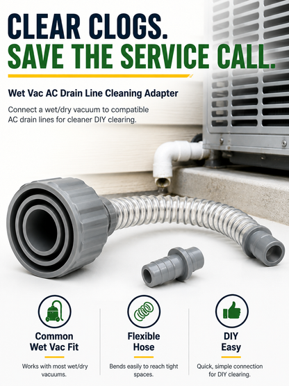 ⚡ Unclog AC Drain Lines Fast – Wet Vac Drain Cleaning Adapter