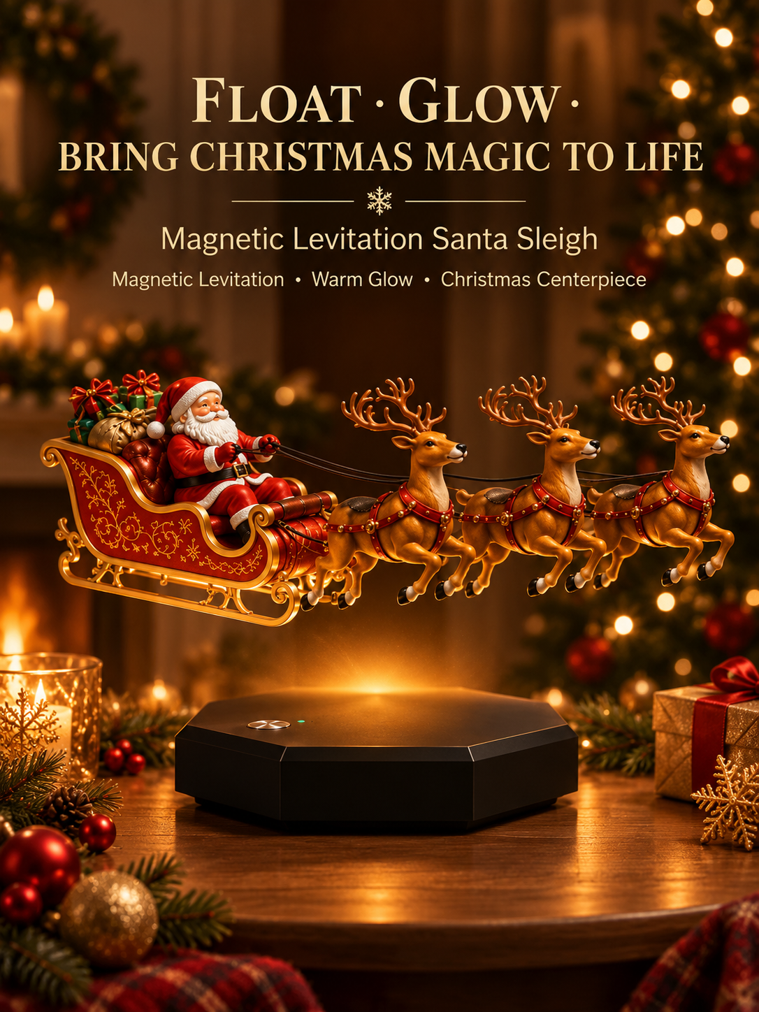 🎄Magnetic Levitation Santa Sleigh Christmas Display