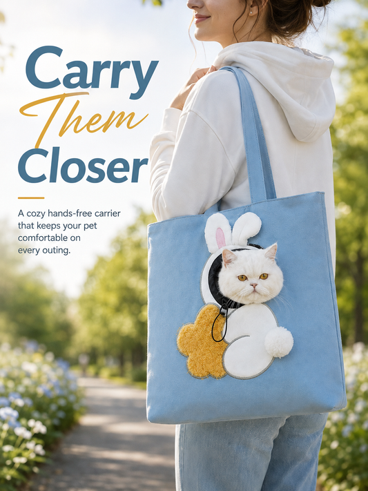 🐾 Cozy Carry Pet Tote with Peek-Out Head Opening
