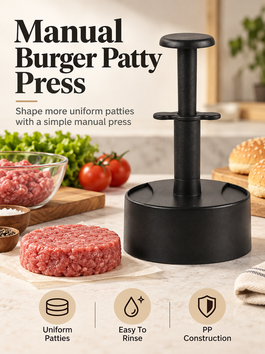 Hamburger Patty Maker with Press Handle, Burger Mold for Even Cooking
