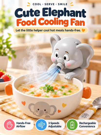🐘 Hands-Free Food Cooling Fan – Cool Hot Meals Faster Without Blowing