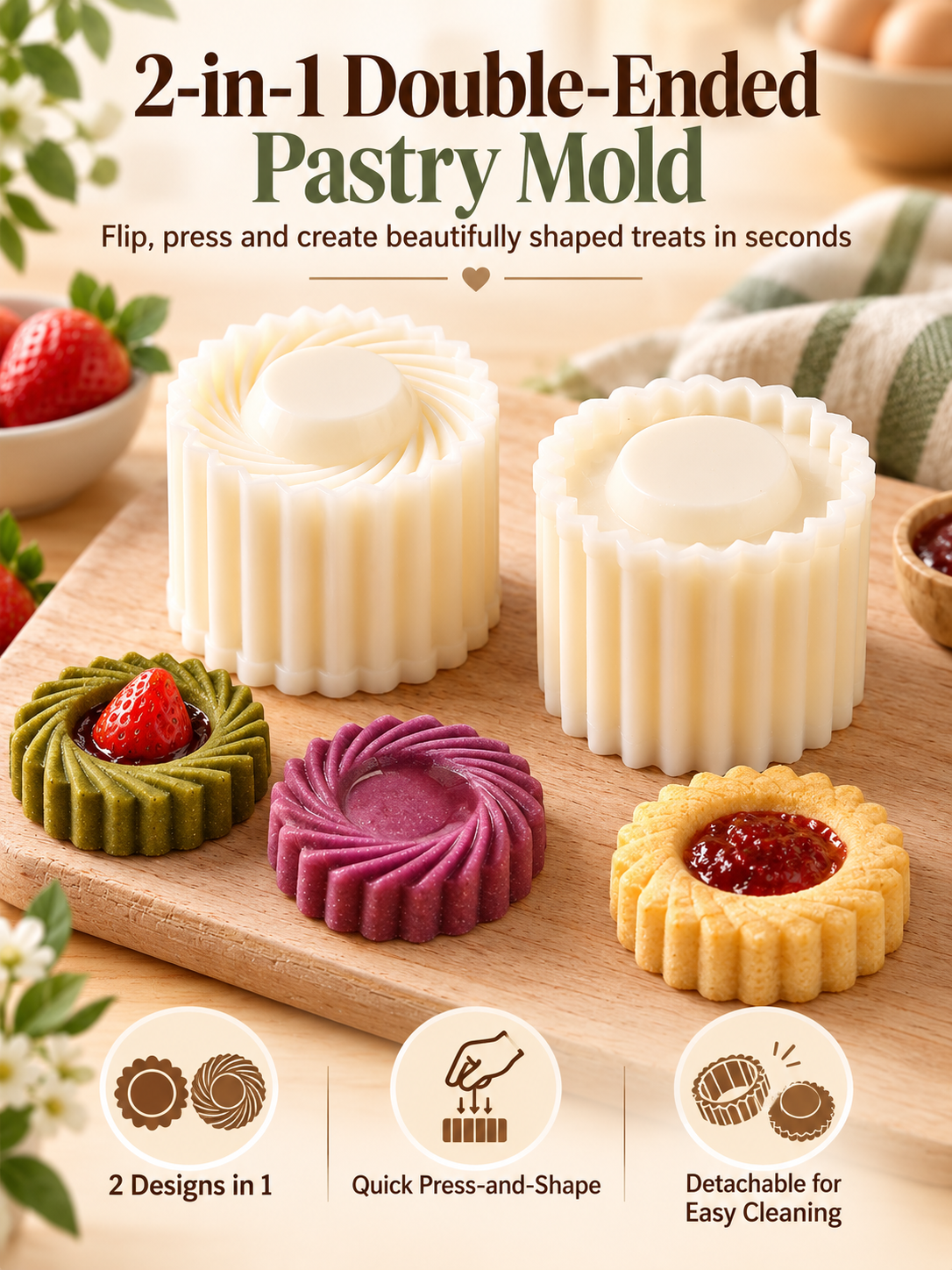 🥮 2-in-1 Double-Ended Pastry Mold – Scalloped & Spiral Dessert Press  Shopify
