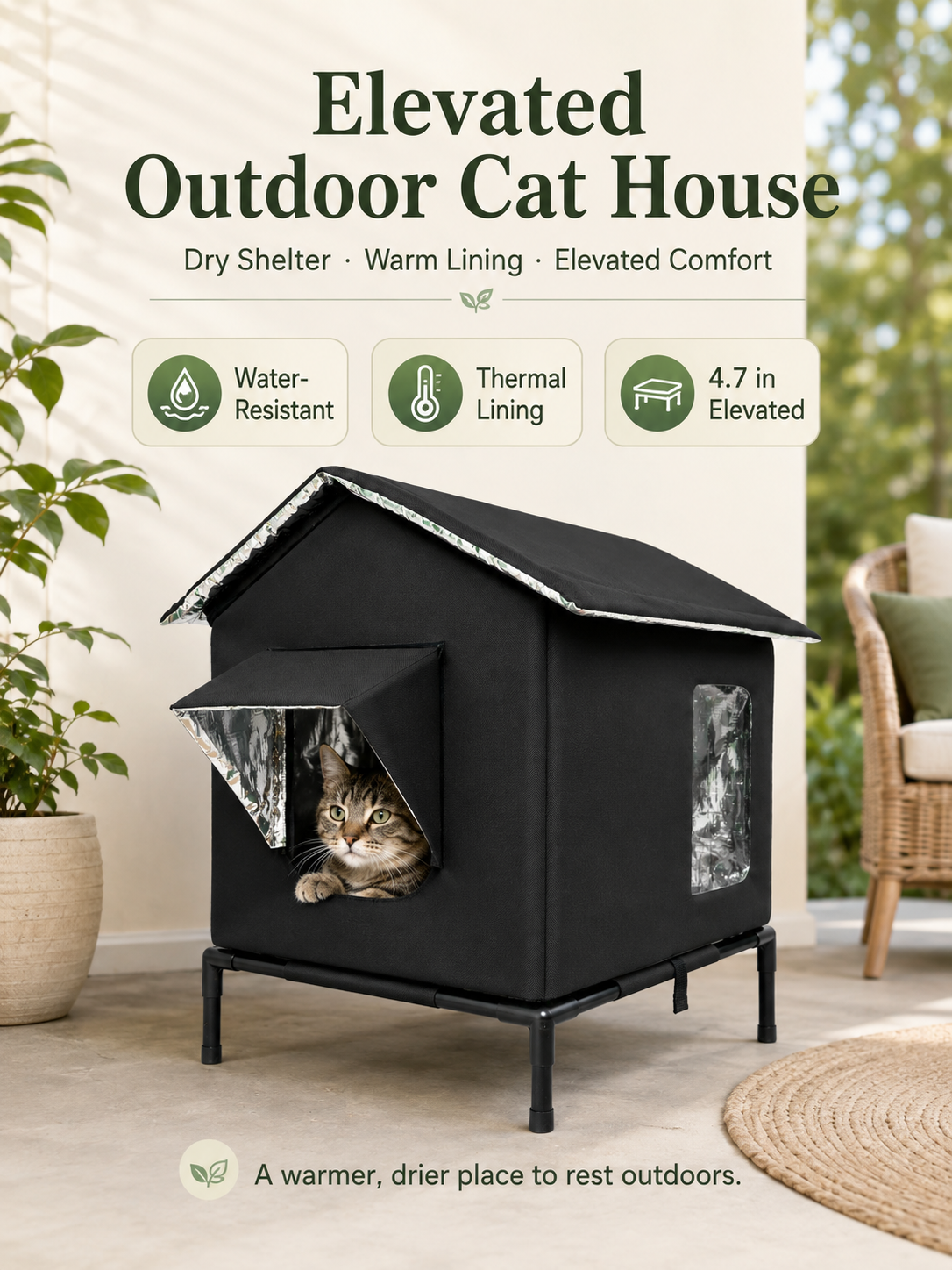 🐱 Elevated Outdoor Cat House