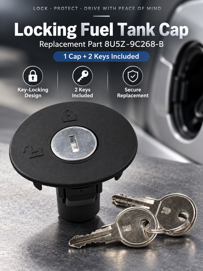 🔐 Locking Fuel Tank Cap with 2 Keys – Replacement Part 8U5Z-9C268-B
