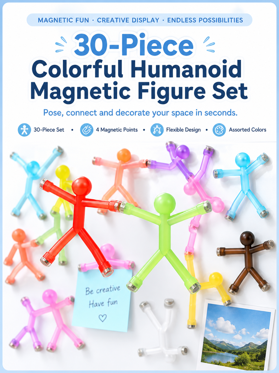 Magnetic Fidget Figures – 10PC Bend, Snap & Connect Set