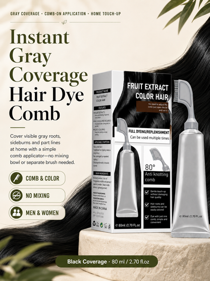 🔥Hot sell TODAY | Instant Gray Coverage Hair Dye Comb for Men & Women