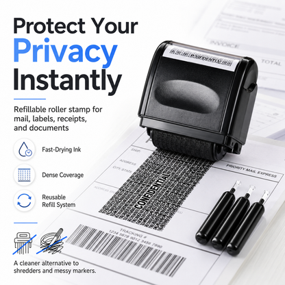 🔥HOT SALE 49% OFF✨Privacy Protection Security Roller Stamp — Address & Billing Info Blocker, Home & Office Mailing Essentials 100m Long-Lasting Roll