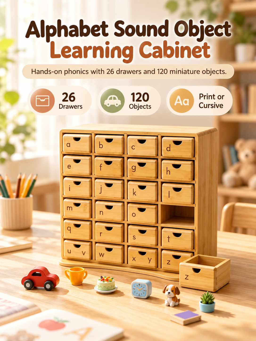 Phonics Cabinet-Alphabet Sound Object Learning Cabinet