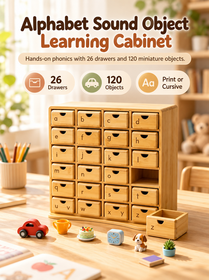 Phonics Cabinet-Alphabet Sound Object Learning Cabinet