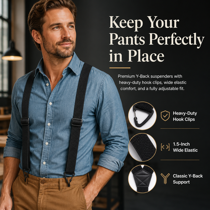 ⏰Men's X-Back Suspenders with Hook Clips