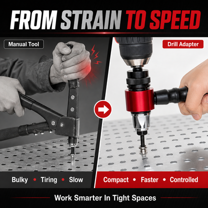 🔩Cordless Electric Rivet Gun Adapter Kit for Power Drill | Fits M3–M8 Rivets