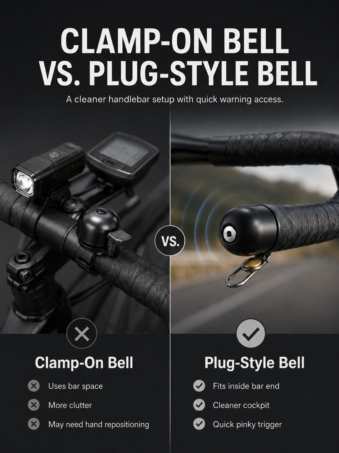 Handlebar Plug-Type Road Bike Bell