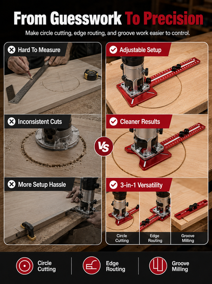 📏3-in-1 Router Circle Cutting Guide