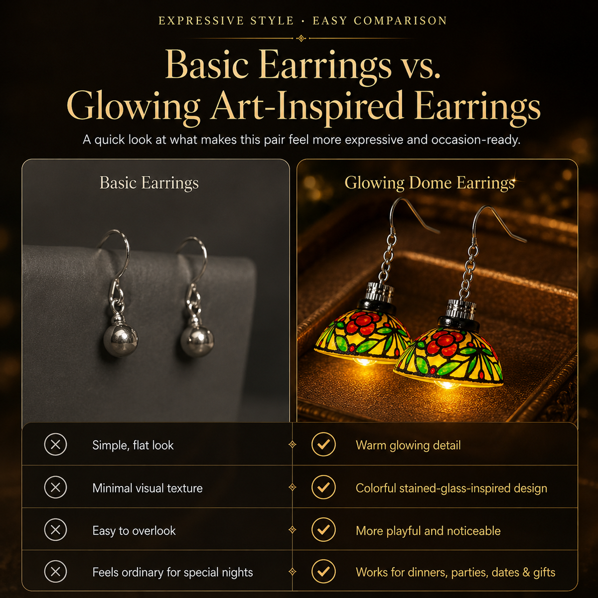 ✨ Luminous Stained Glass Dome Earrings