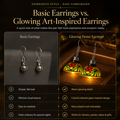 ✨ Luminous Stained Glass Dome Earrings
