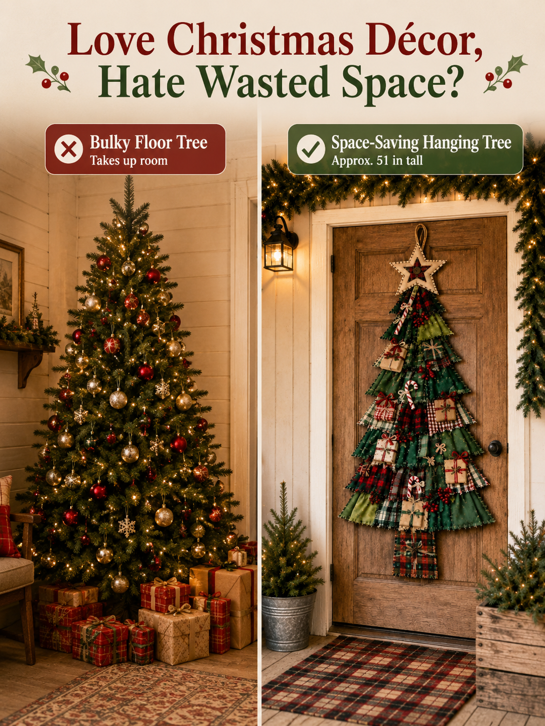 DIY Oversized Patchwork Christmas Tree Hanging Kit