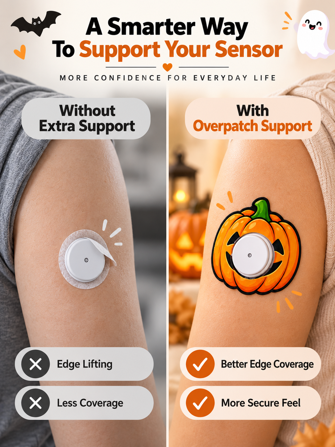 💙 FreeStyle Libre 1 CGM Sensor Adhesive Overpatch – Decorative 5-Pack Support Patches