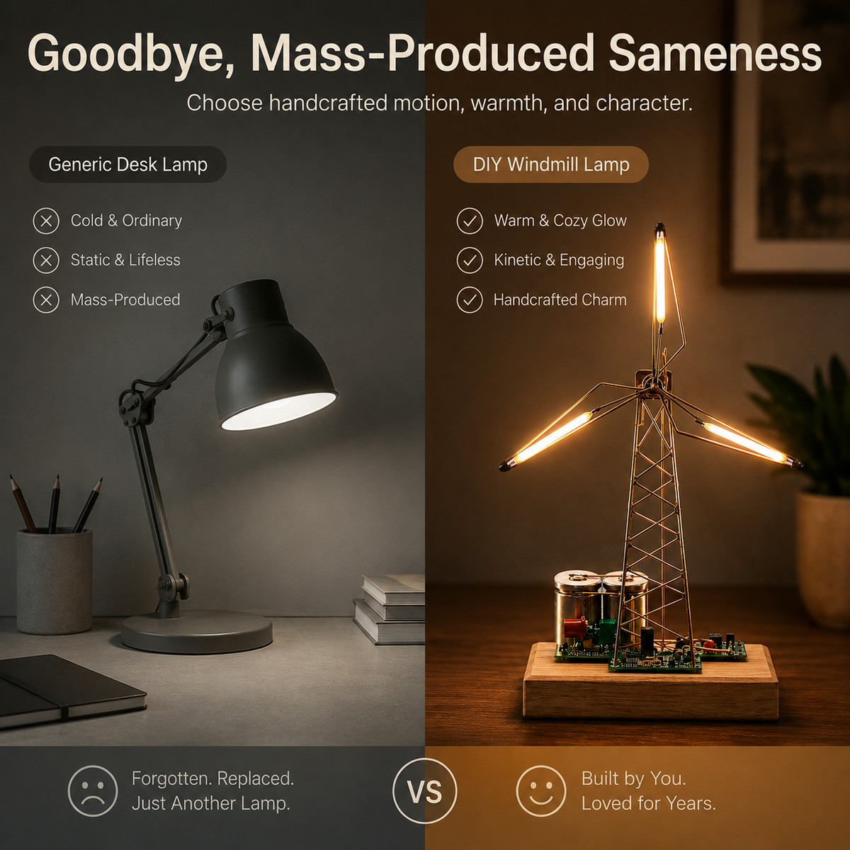 🏆Hot Sale 💡DIY Industrial Retro Windmill Lamp | Hand-Craft Your Own Warm Ambience