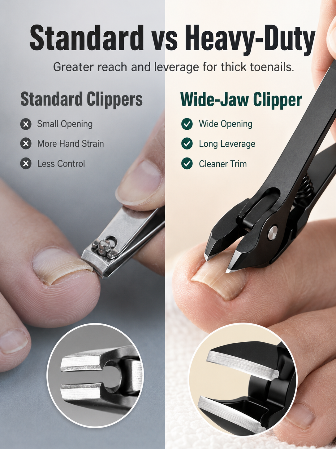 ✂️ Heavy-Duty Wide-Jaw Nail Clipper