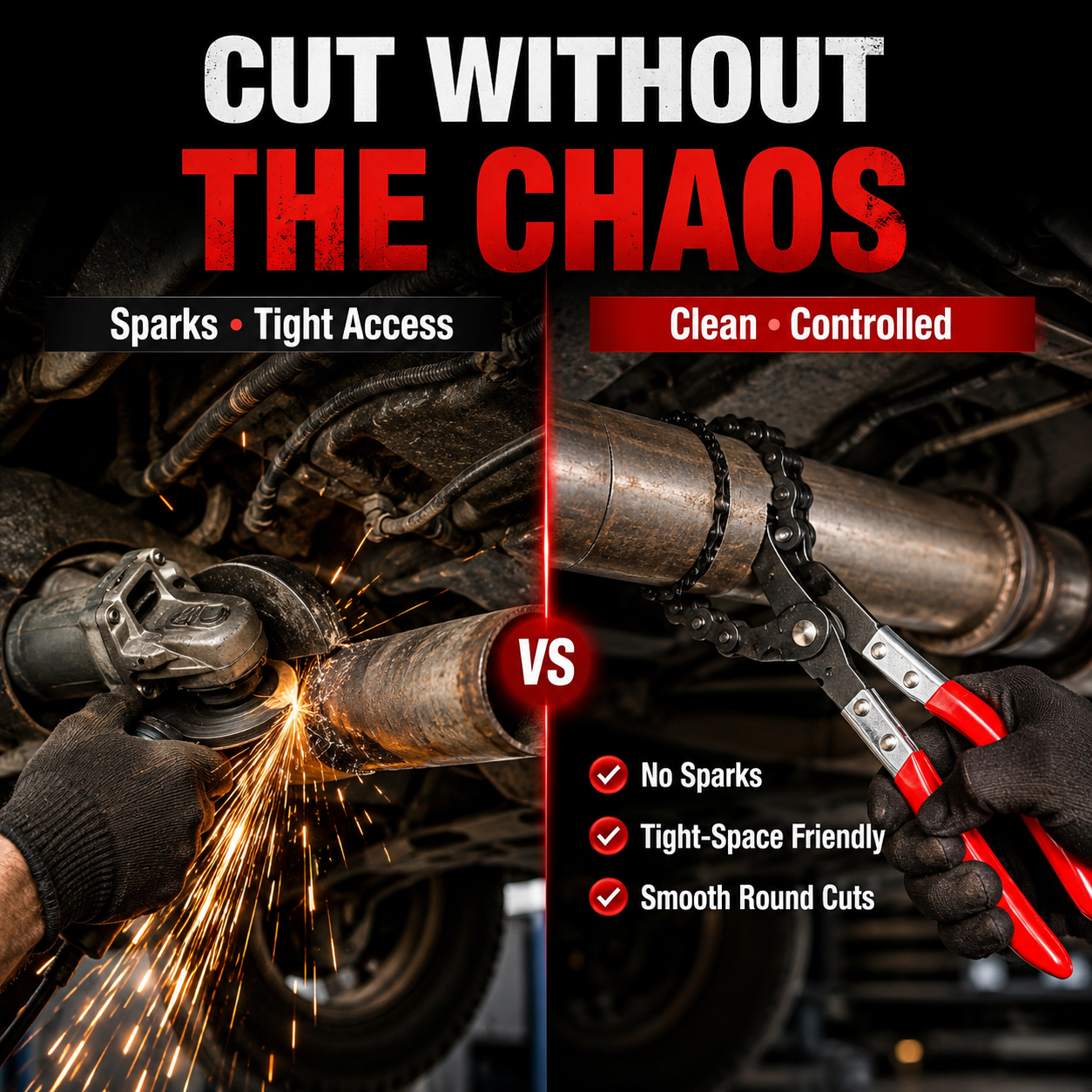 🔧 Professional Chain Exhaust Pipe Cutter