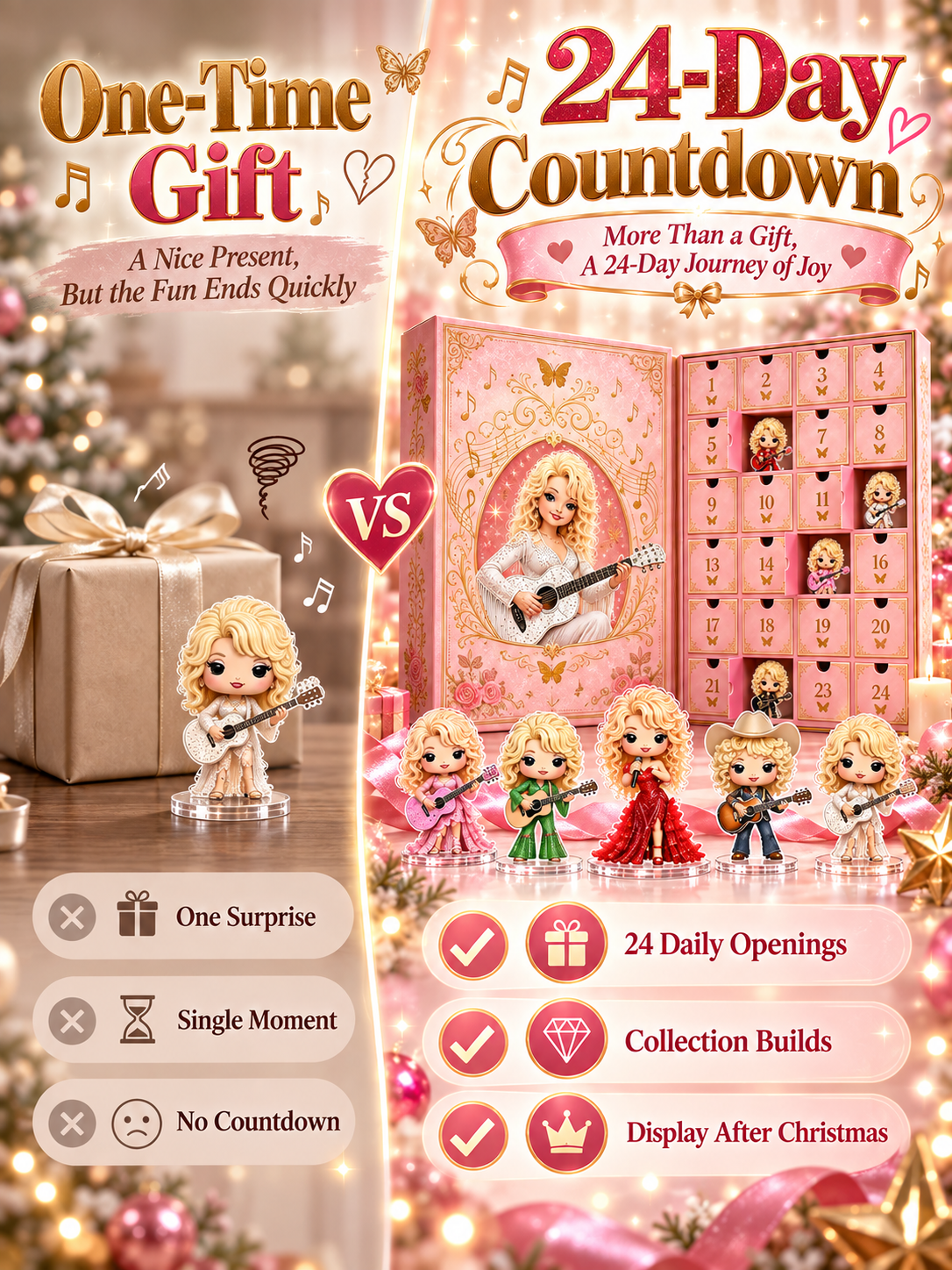 🎤💖 Dolly Advent Calendar — 24 Days of Country Glam & Collectible Surprises!
