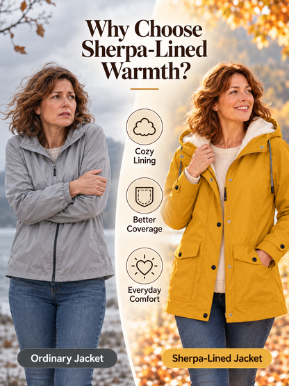 ❤️‍🔥 Women's Plush-Lined Windproof Hooded Jacket