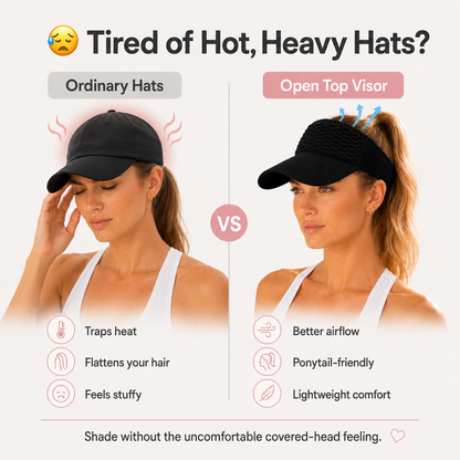 ☀️Women's High Ponytail Sun Visor Hat for Sun Protection