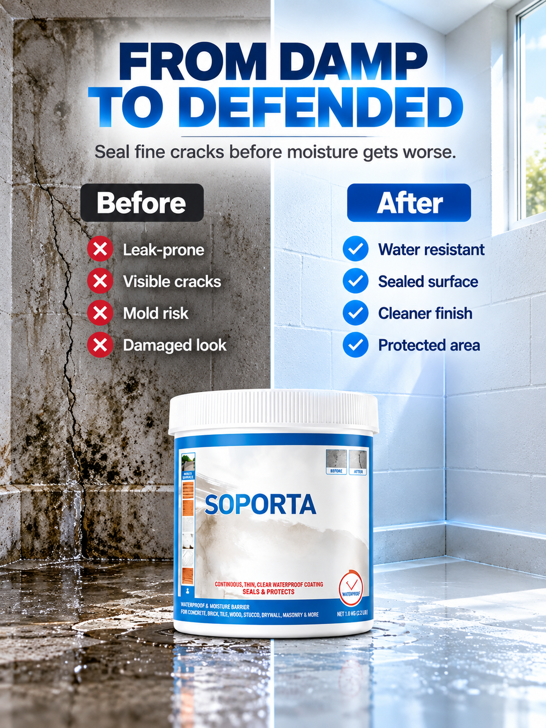 💧 Clear Waterproof Repair Sealant – Invisible Brush-On Leak Protection for Roofs, Tiles & Walls 🏠✨