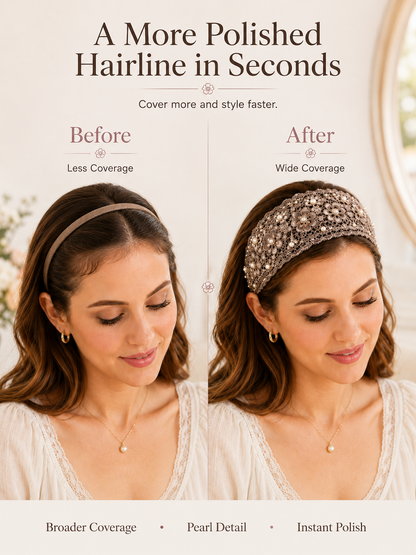 💫Plum Blossom Hollow Beaded Wide Headband