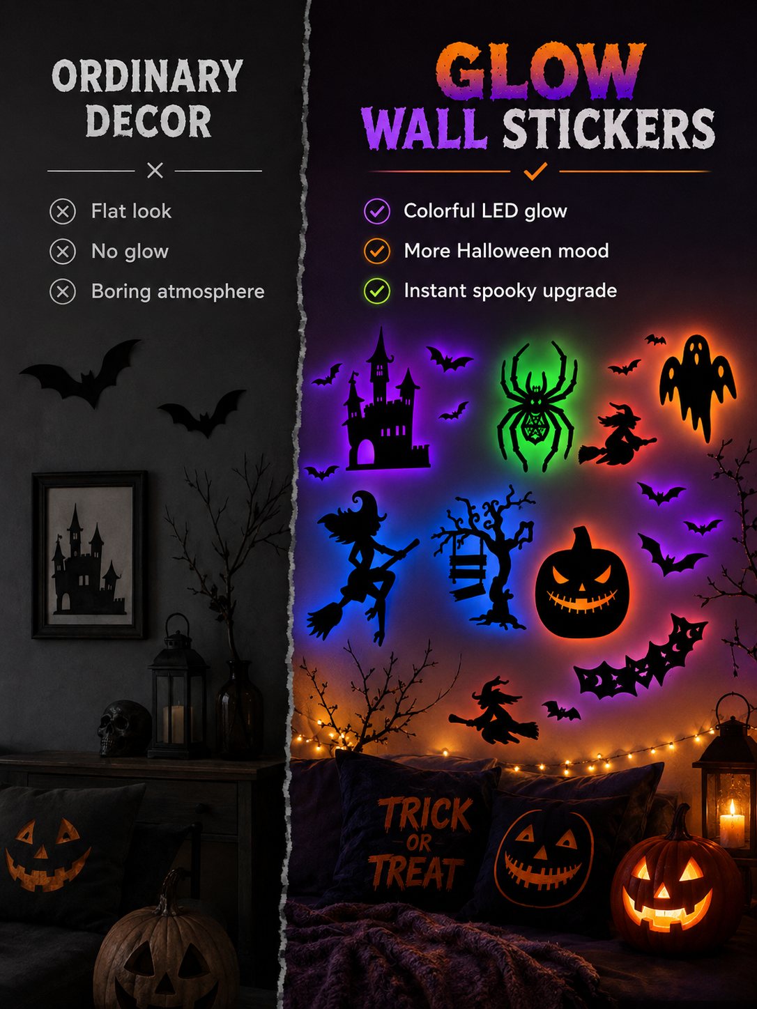 🎃 Halloween Glow Wall Stickers