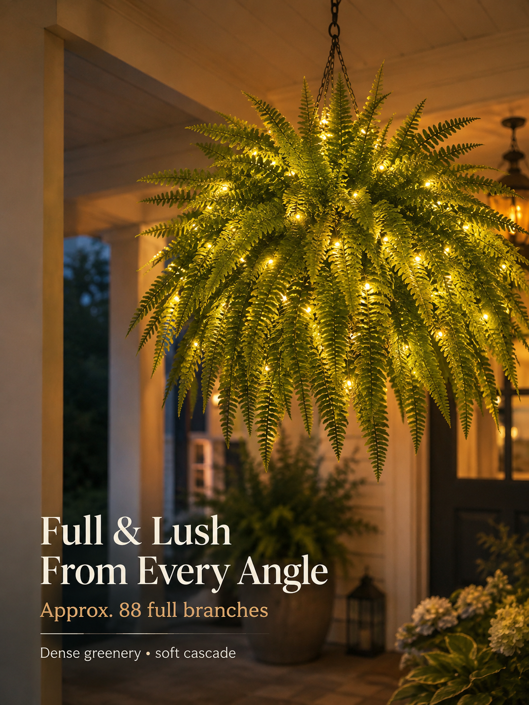 Glowing Boston Ferns with Lights – 🌿 Zero Watering, Zero Maintenance